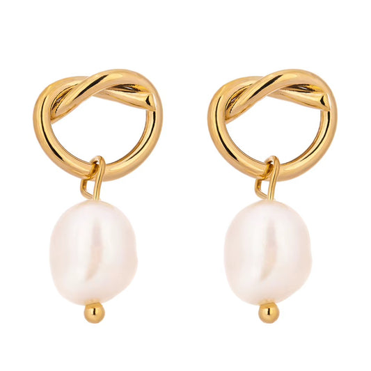 Infinity Pearl Earrings