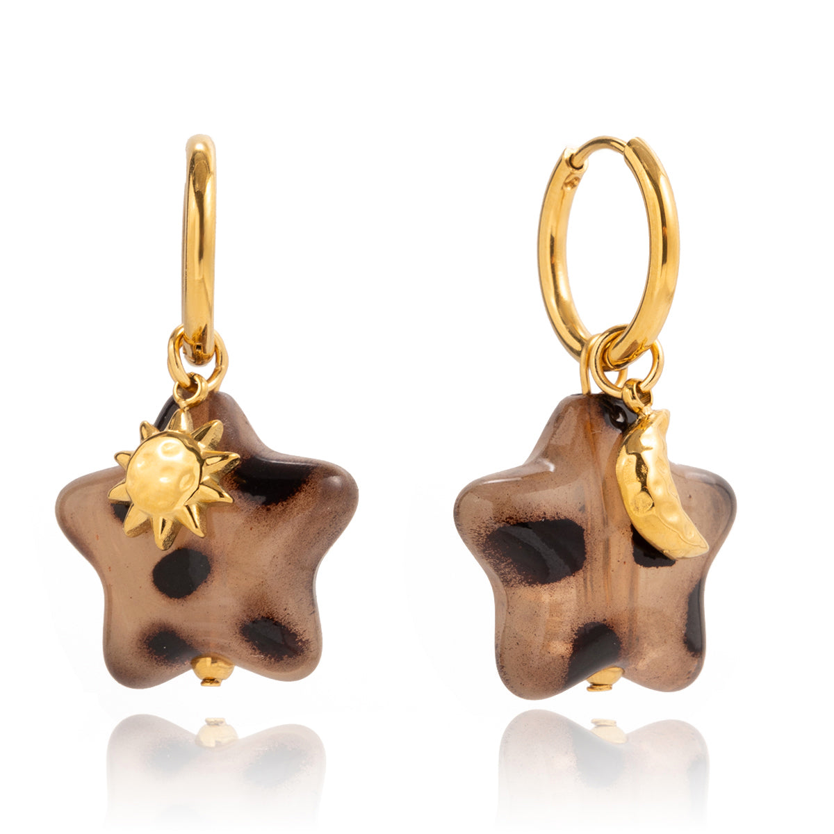 Leopard Star Earrings
