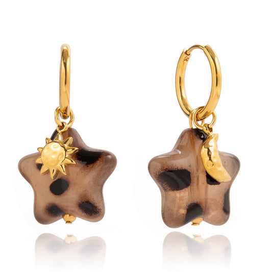 Leopard Star Earrings